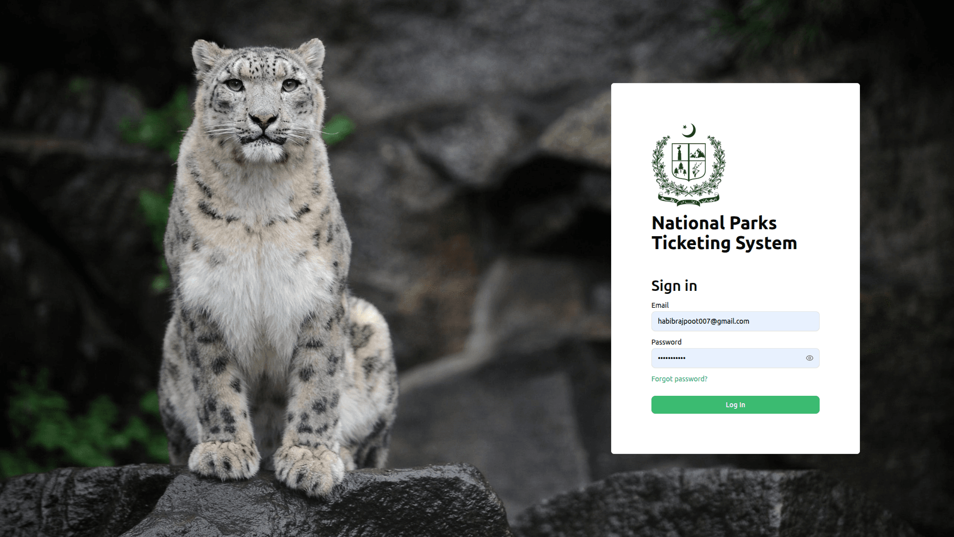 Forest & Wildlife National Park Management System background